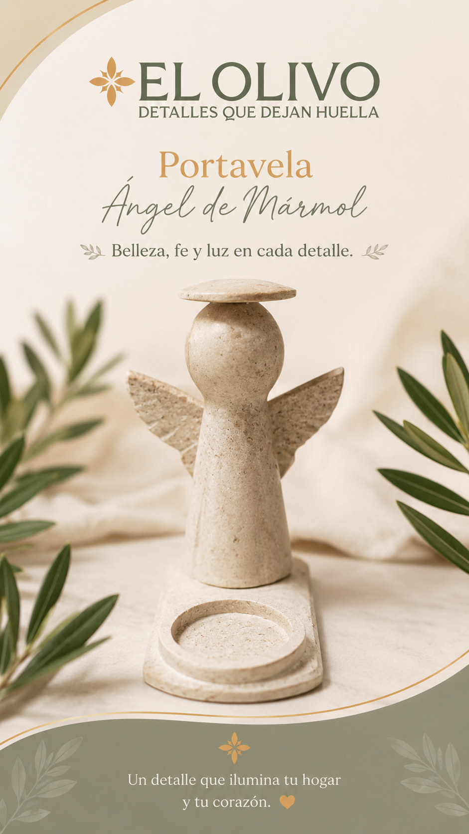 Portavela Angel de Marmol