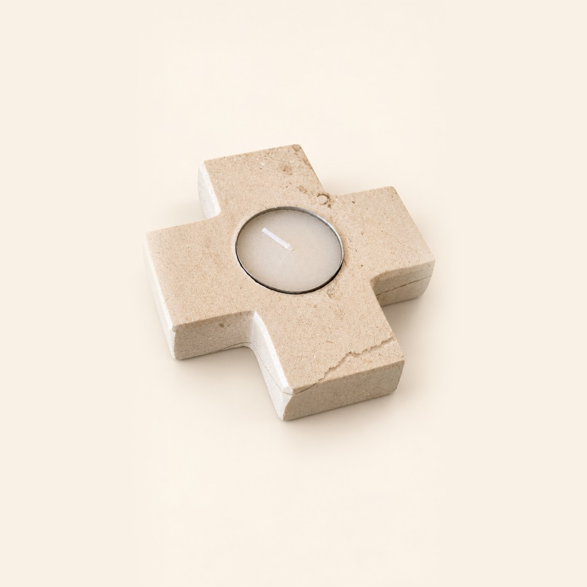 Portavela de cruz de 10 × 10 cm
