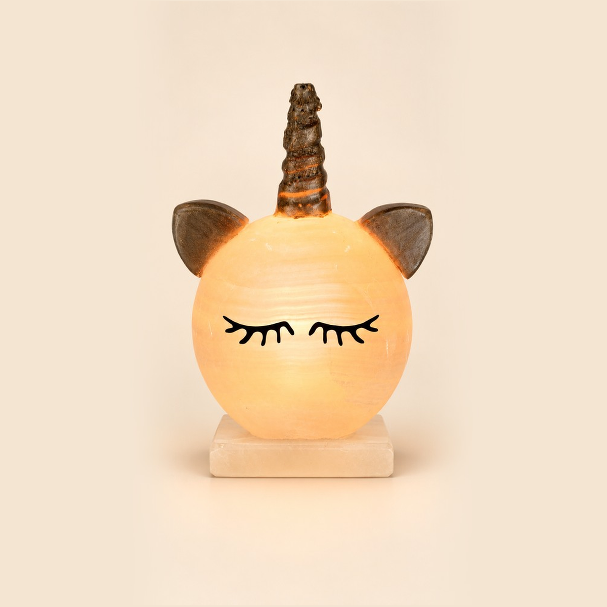 Lámpara de unicornio de cuarzo natural