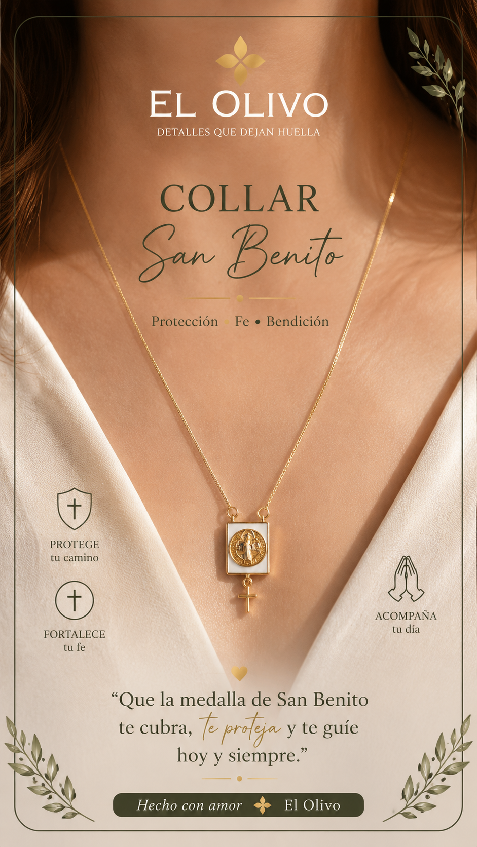 Collar San Benito con cruz